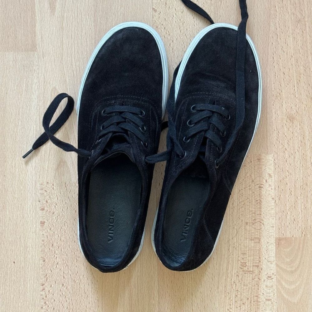 Vince Sneakers Women's 8.5 Copley Black Suede Platform Lace-Up - Picture 9 of 11